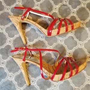 Guess Strappy Hot Red Heels